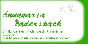 annamaria maderspach business card